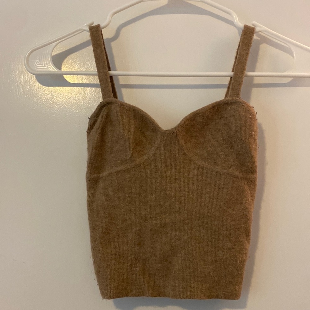 WILFRED ARITZIA CASHMERE WOOL CROP TANK TANK